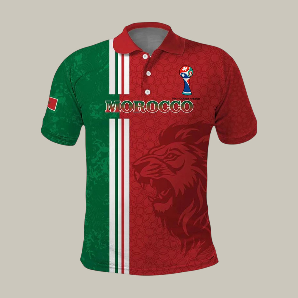 FIFA World Cup 2026 Morocco Polo Shirt World Cup 2026 Clothes Morocco Fan Gift