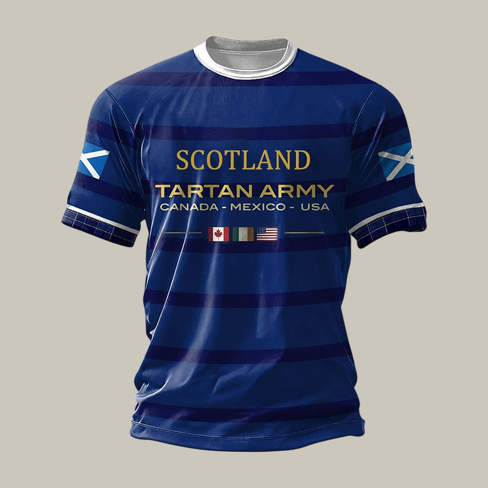 FIFA World Cup 2026 Scotland Tartan Army T-Shirt FIFA World Cup 2026 Clothes Soccer Gear