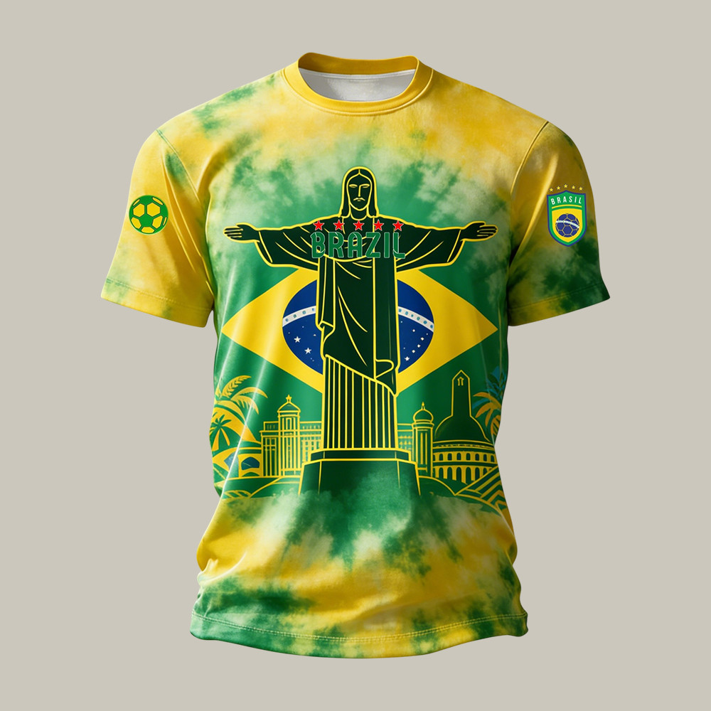 FIFA World Cup 2026 T-Shirt Christ The Redeemer Team Brazil Soccer Shirt Game Day Gear