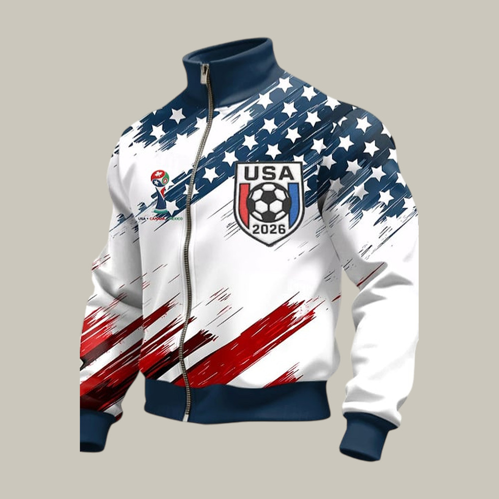 FIFA World Cup 2026 USA Collar Jacket US National Soccer Team Apparel Fan Gift For Father