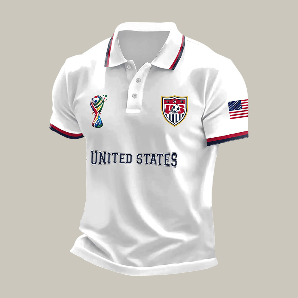 FIFA World Cup 2026 USA Polo Shirt US National Soccer Team Shirt Fan Gift For Dad Birthday