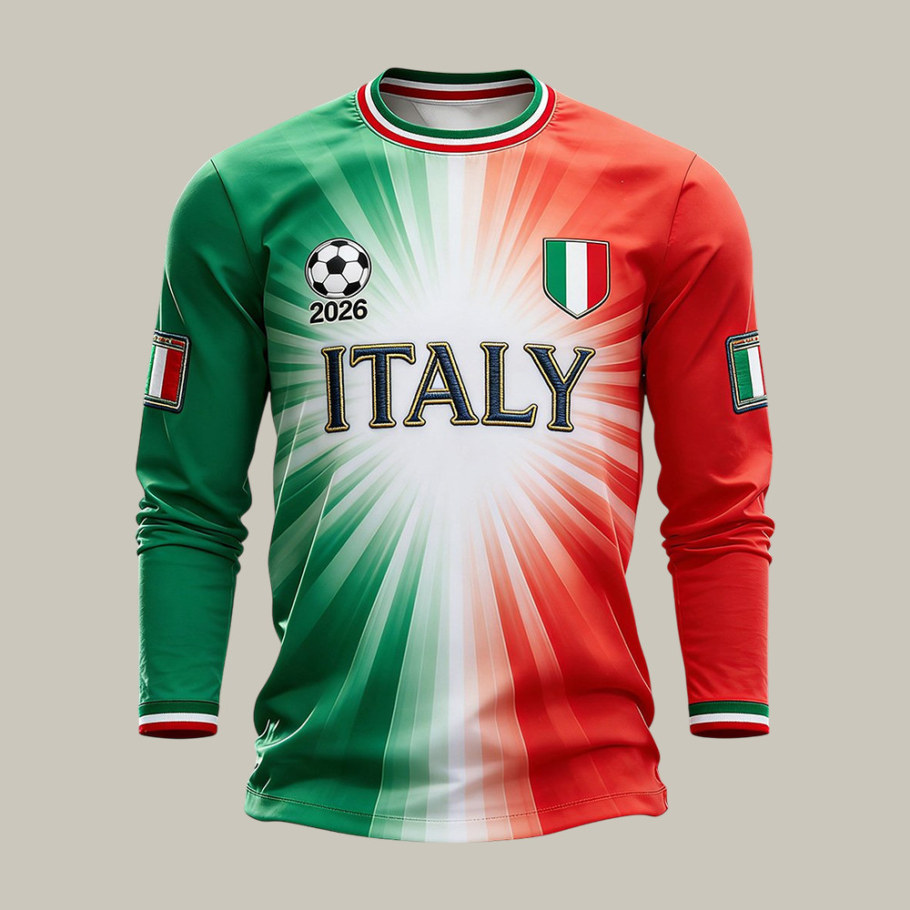 FIFA World Cup 2026Italy Team Long Sleeve Shirt FIFA World Cup 2026 Clothing Game Day Gear