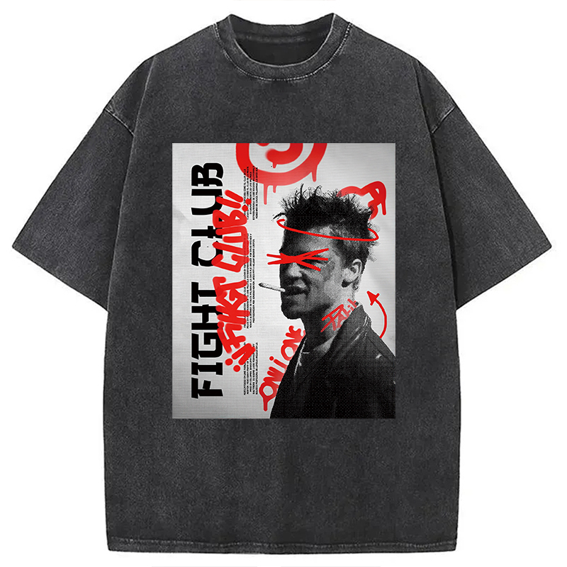 Fight Club Washed T-Shirt Everyday Comfort Graphic Shirt Gifts For Besties Fight Club Washed T-Shirt Everyday Comfort Graphic Shirt Gifts For Besties