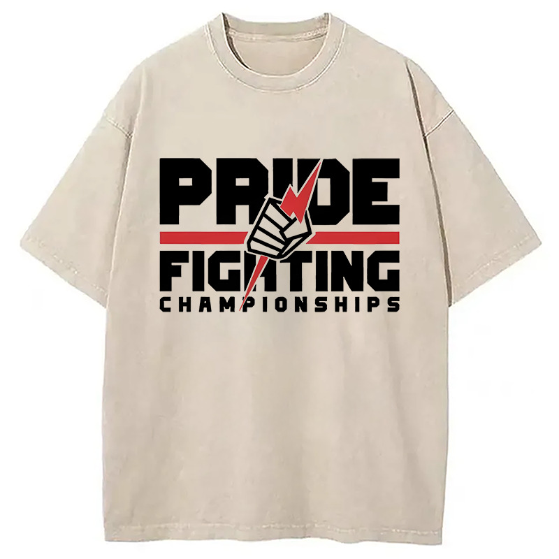Fighting Competition Washed T-Shirt Cool Urban Street Style Shirt Gifts For Besties