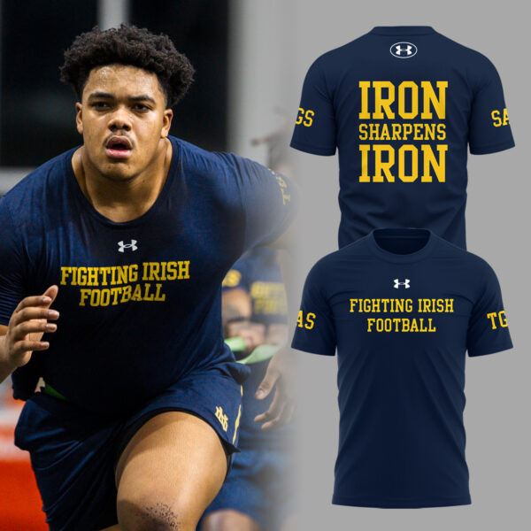 Fighting Irish Football Iron Sharpens Iron T-Shirt Football Present Ideas