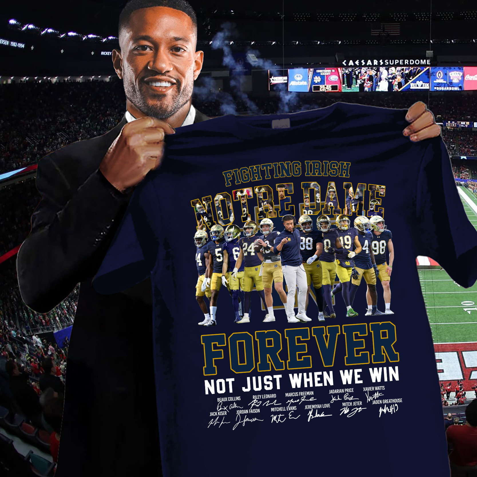 Fighting Irish Notre Dame Forever Not Just When We Win T-Shirt Gifts For Football Fans