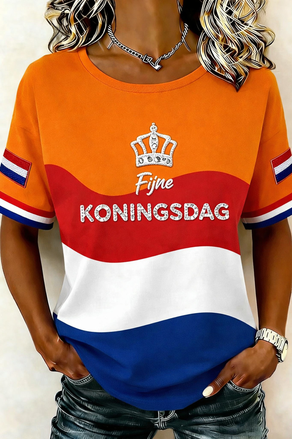 Fijne Koningsdag T-Shirt Netherlands Crown Dutch Pride Fan Gear Best Gift For Dutch Fans