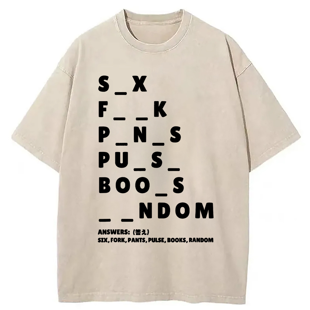 Fill In The Blanks Washed T-Shirt Funny Graphic Gift For Friends Gifts For Sister