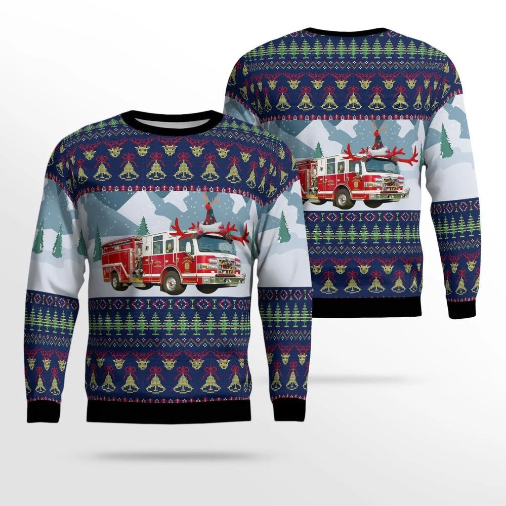 Finksburg Maryland Gamber And Community Fire Company AOP Ugly Sweater Xmas Unisex Sweater Christmas Gifts For Men Women