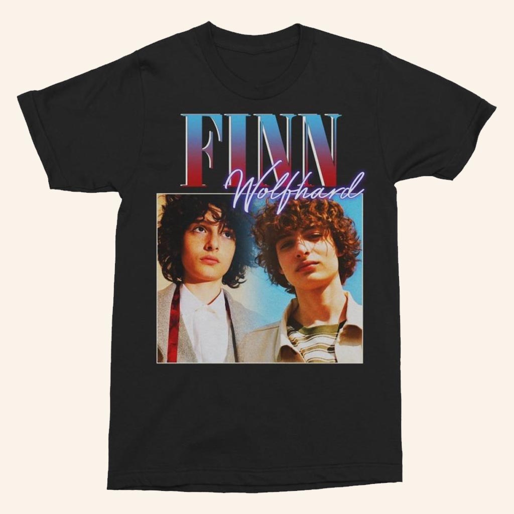 Finn Wolfhard Merch Finn Wolfhard Bootleg Shirt Black Best Gifts For Fans