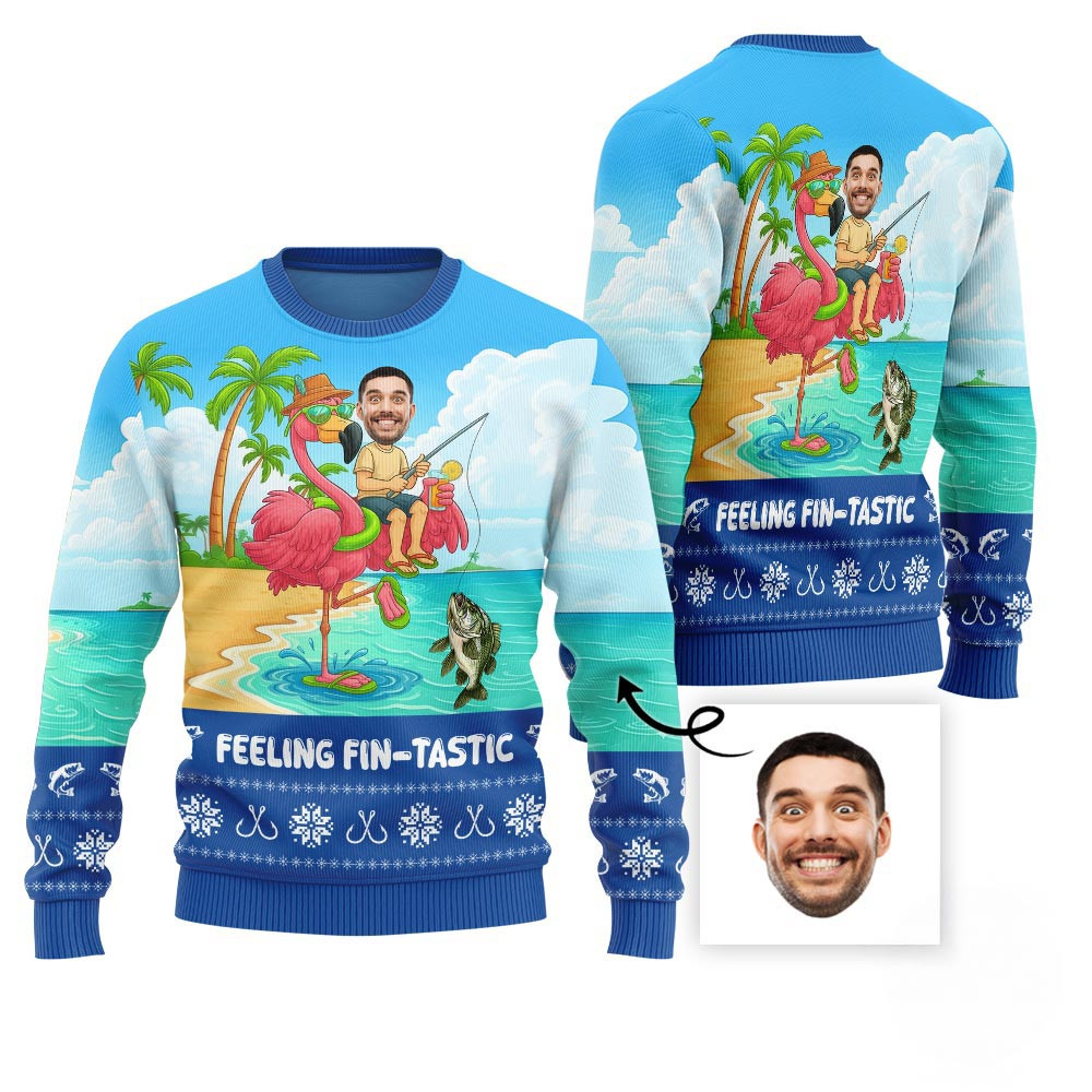 Fintastic Custom Fishing Ugly Christmas Sweater For Men