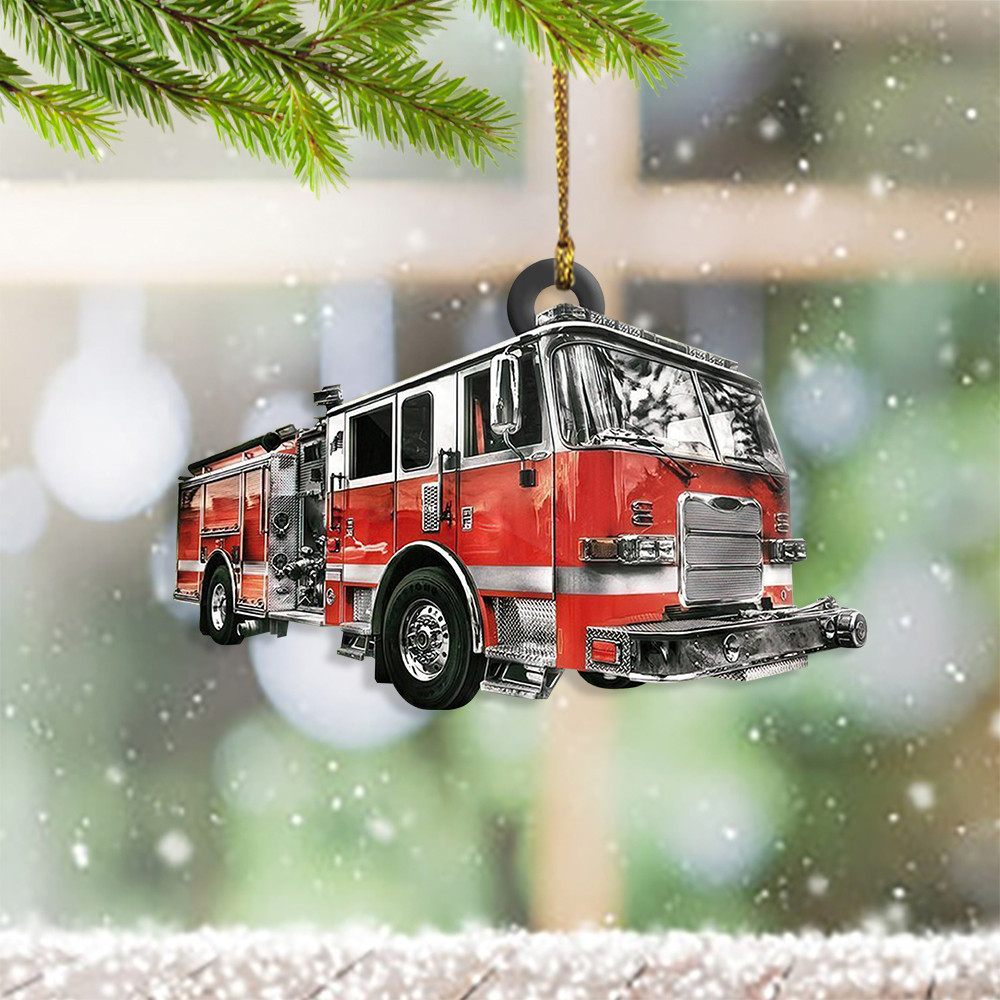 Fire Car Ornament Christmas Tree Ornament Hangers Gifts For Firefighter