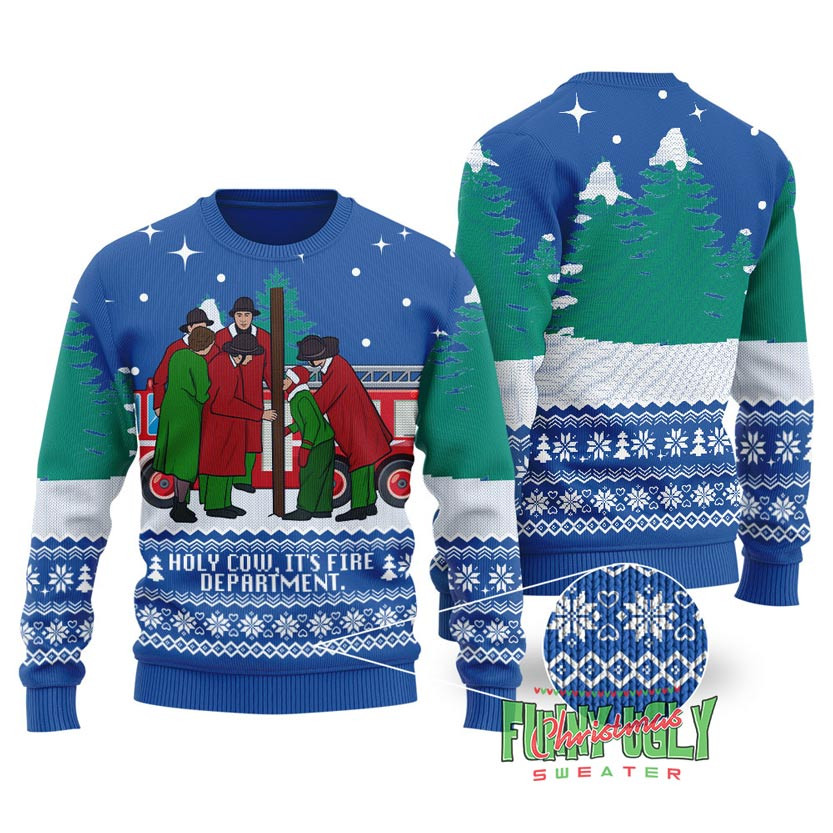 Fire Department A Christmas Story Ugly Sweater Royal Unique Holiday Sweater Gift Idea for Loved Ones