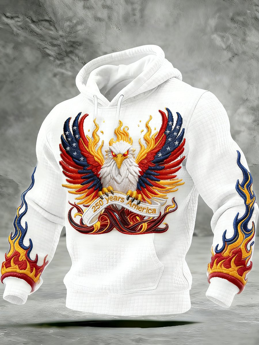 Fire Eagle US 250 Years 1776 2026 Hoodie America's Birthday Clothing Line Gift For Patriots
