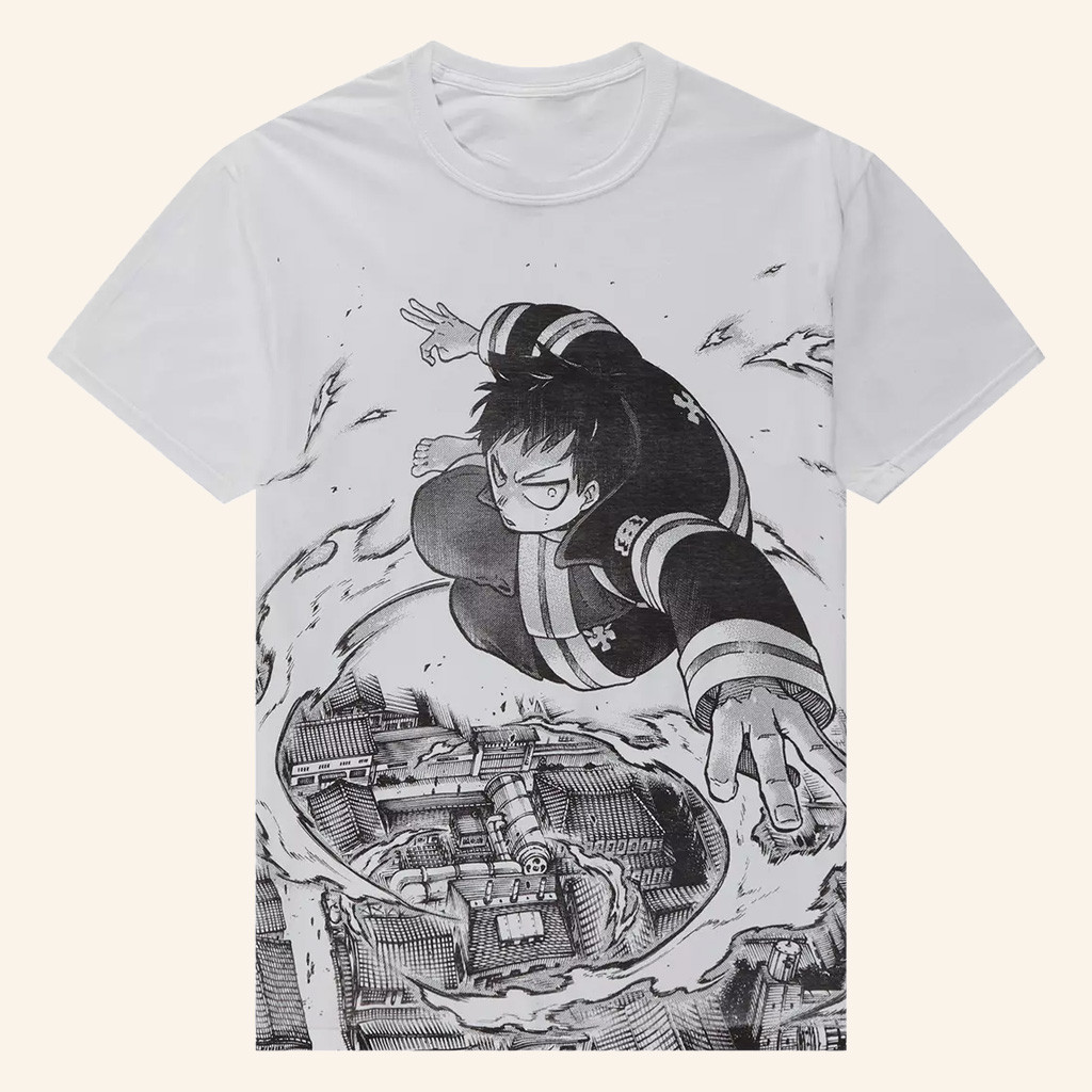 Fire Force Merch Shinra Black And White Manga Panel T-Shirt Best Gifts For Brothers
