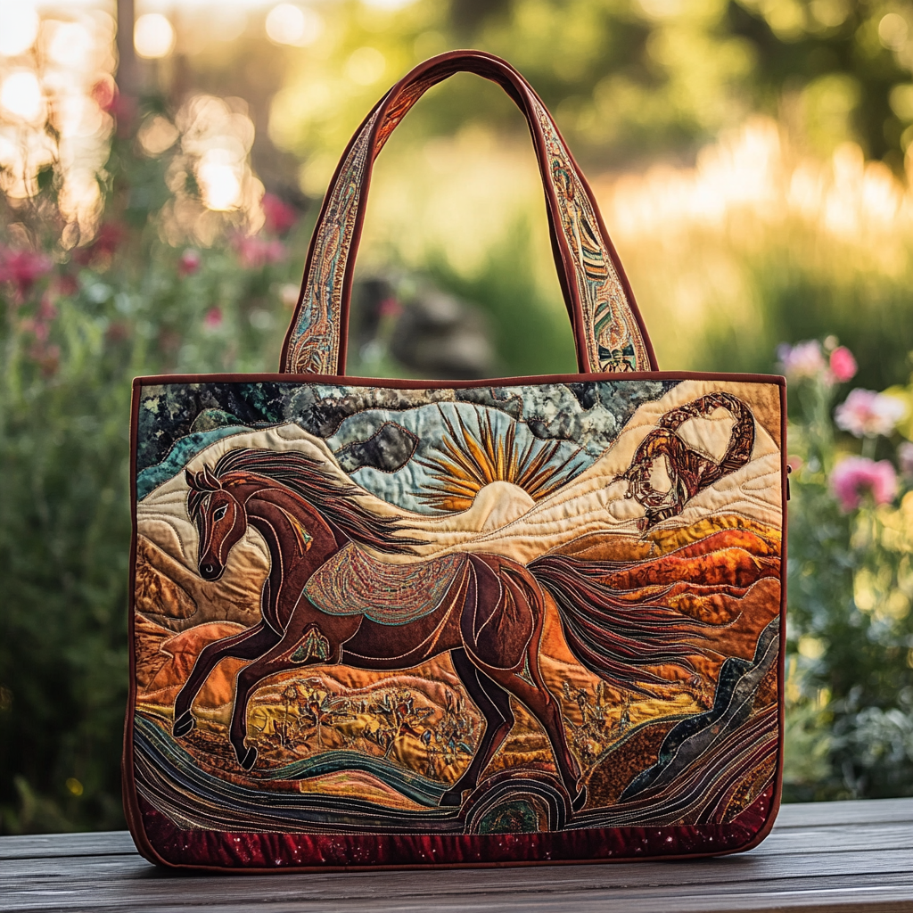 Fire Horse Quilted Tote Bag Presents For Horse Owners