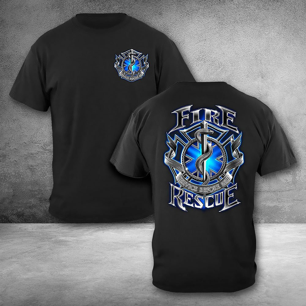 Fire Rescue Firefighter Black T-Shirt Pride Firefighter Shirt Gifts For Husband