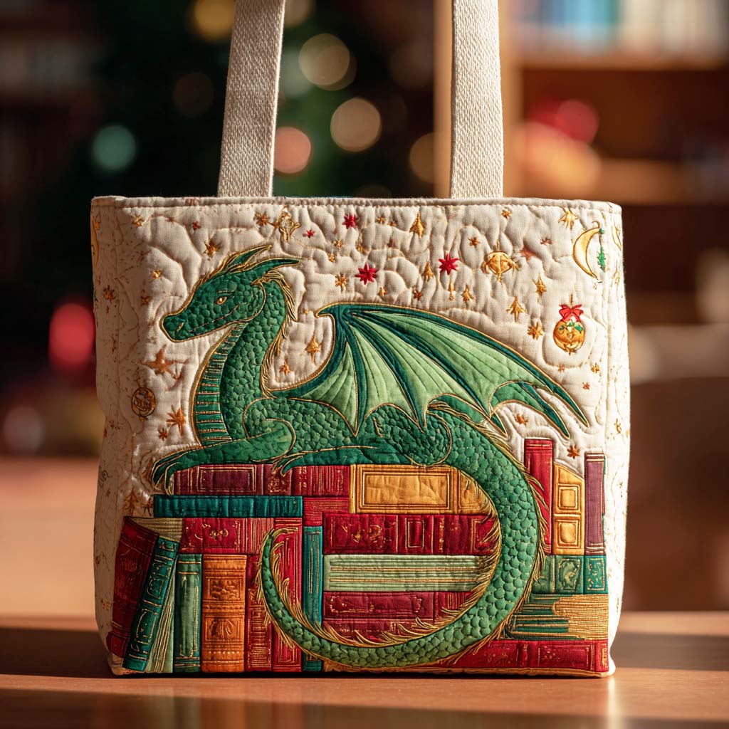Fire Scroll Quilted Tote Bag Bookish Gift Ideas
