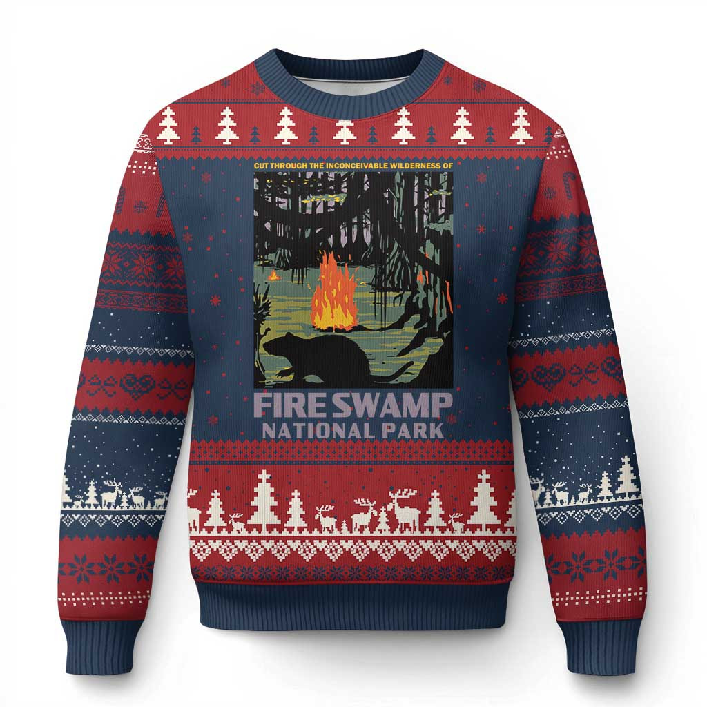Fire Swamp National Park Ugly Christmas Sweater Inconceivable Fantasy Adventure Gifts