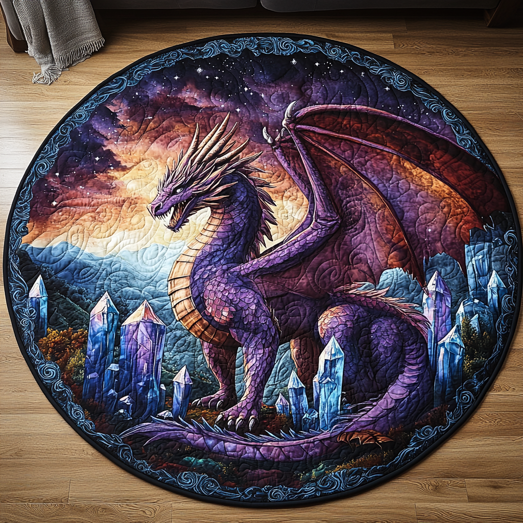 Fireborn Legacy Quilted Round Mat Foyer Christmas Decor Gifts For Retired Farmers