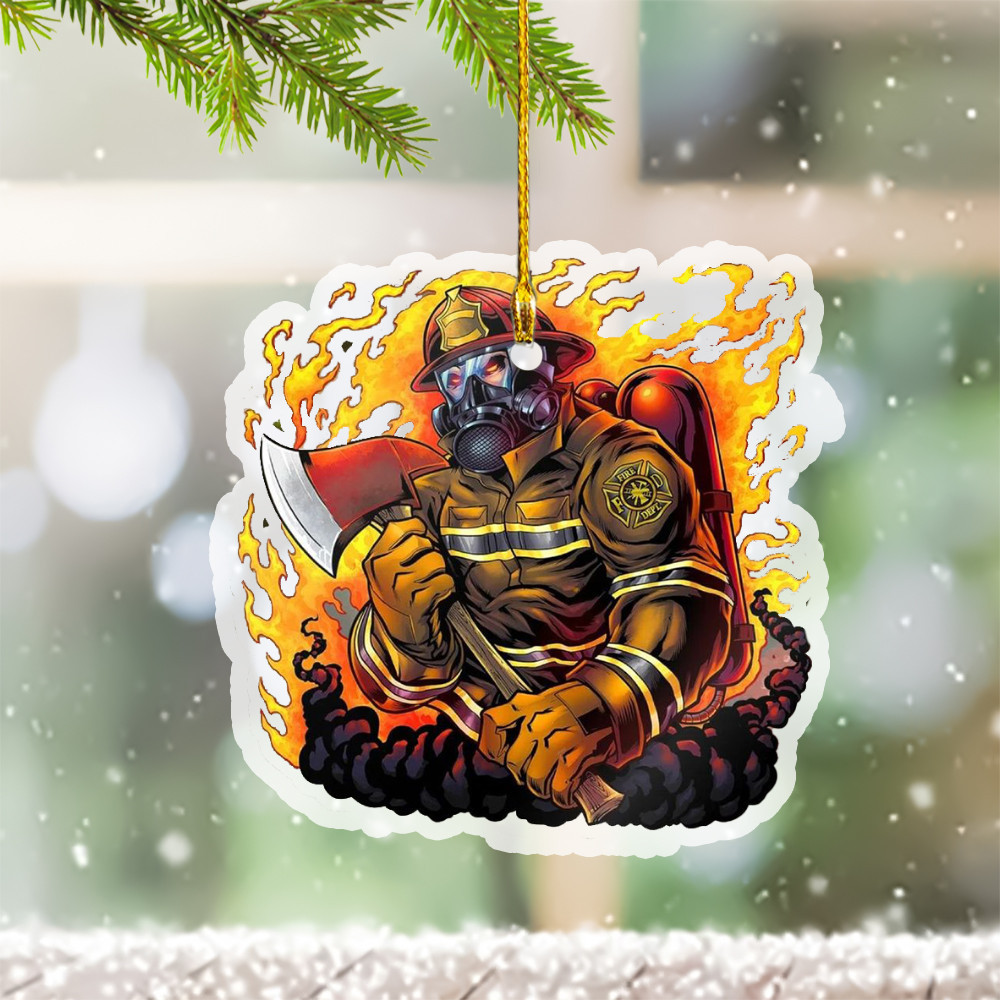 Firefighter Christmas Ornament Fireman Christmas Tree Ornaments 2024