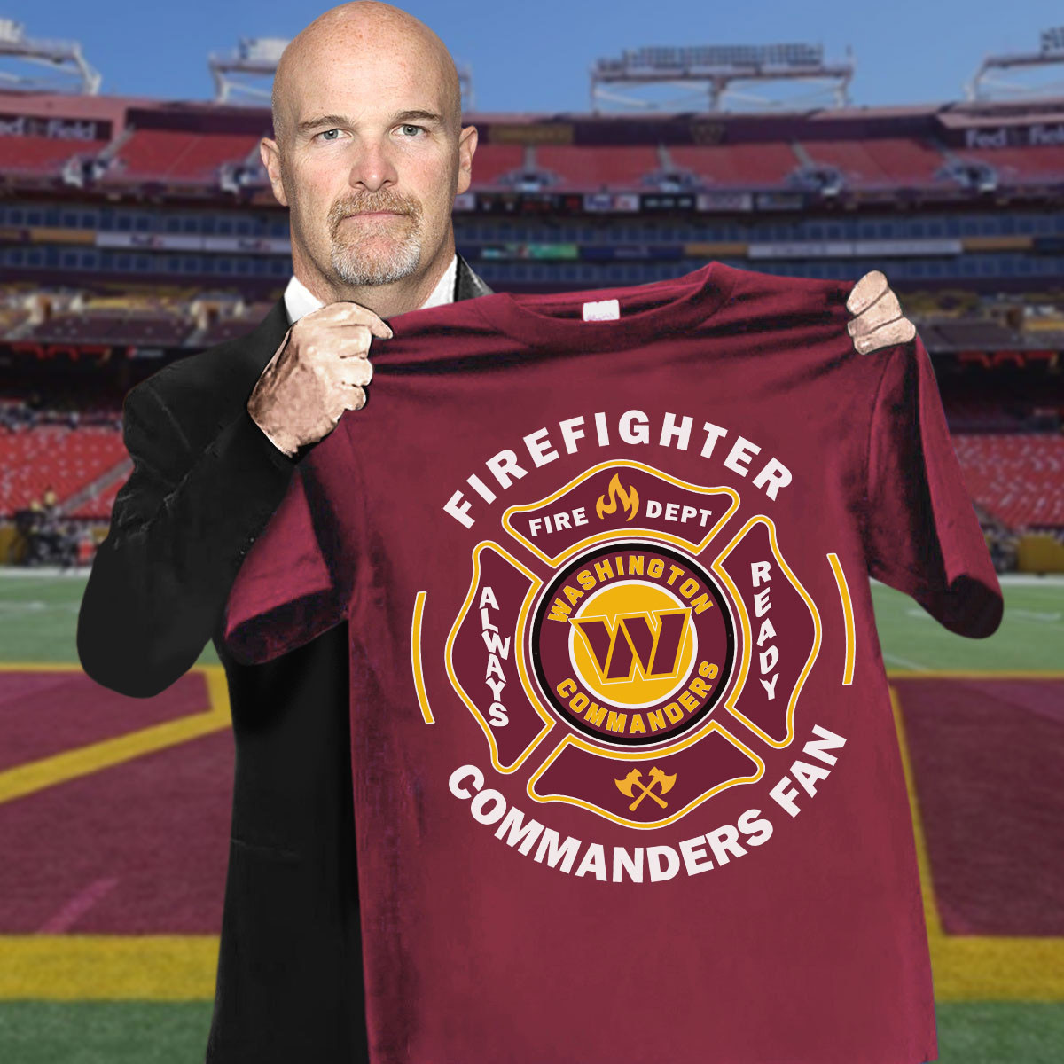 Firefighter Commanders Fan Washington Commanders Always Ready T-Shirt Gifts For Football Fans