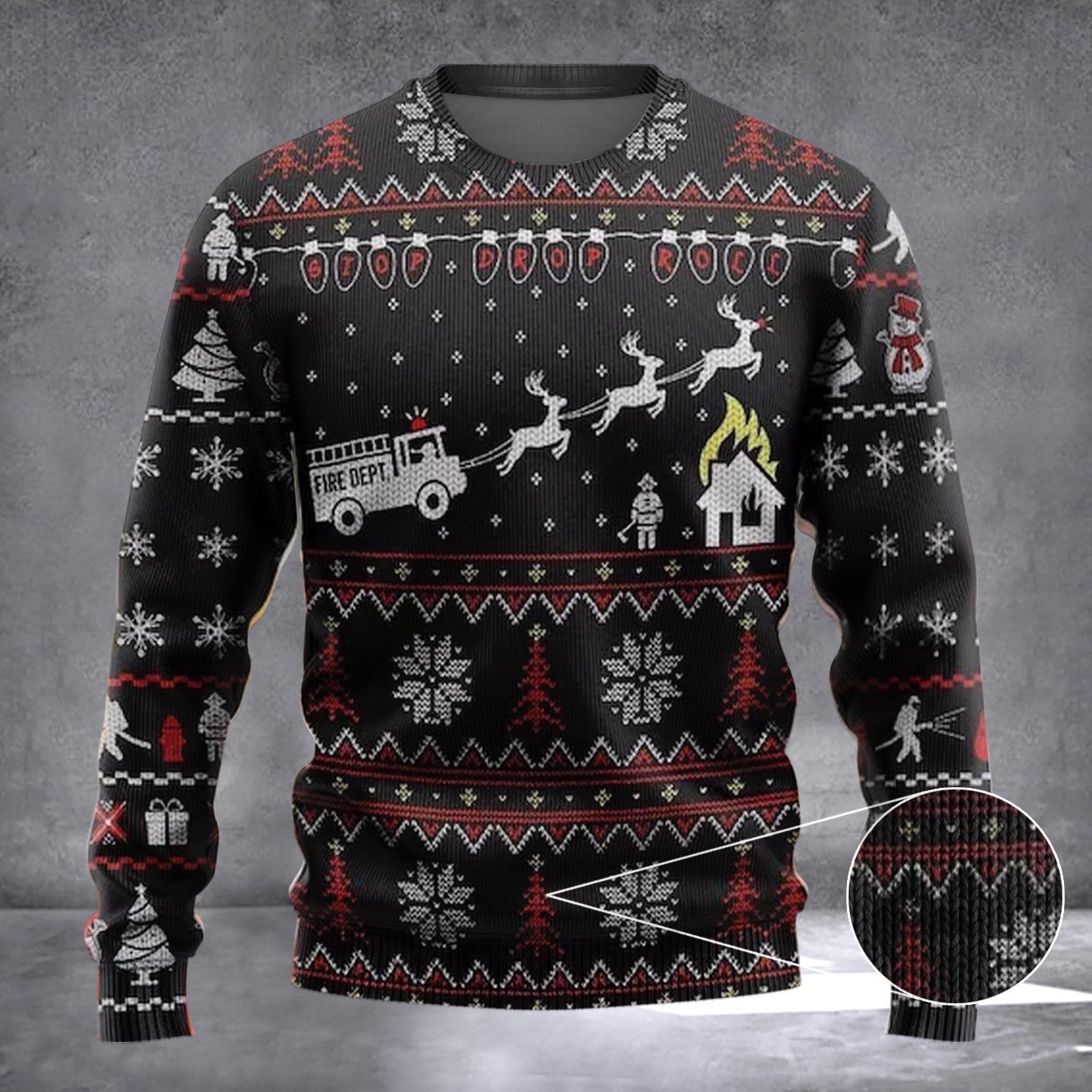 Firefighter Fire Dept Ugly Christmas Sweater Christmas Vacation Sweater Best Gifts For 2024