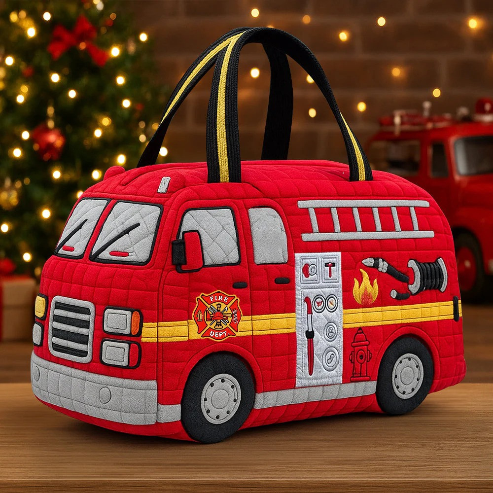 Firefighter Fire Truck Quilted Duffle Bag Fire Department Fan Gear Best Gift For Firefighters Heroes
