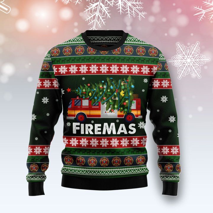 Firefighter Firemas Ugly Christmas Sweater Great Jumper Xmas Gifts For Firefighter Lovers