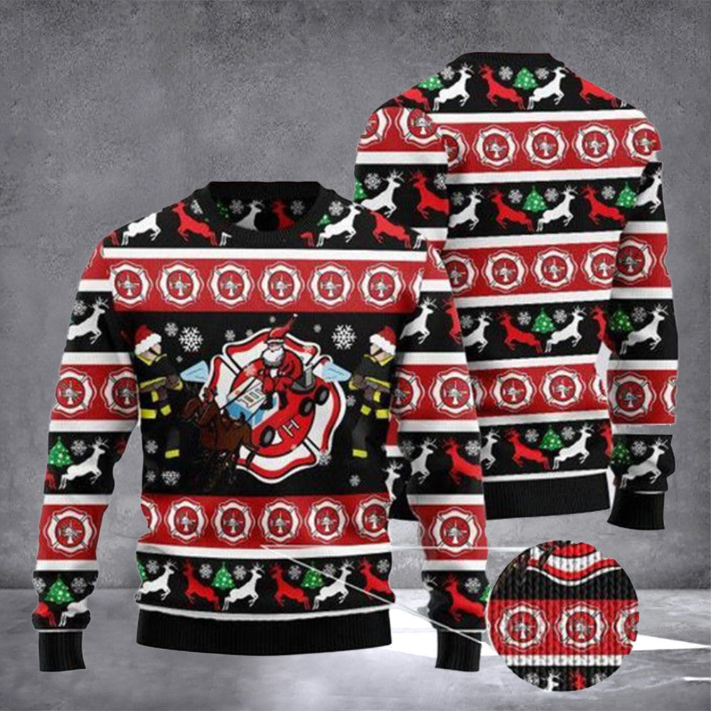 Firefighter Ugly Christmas Sweater Hilarious Christmas Sweaters Gift For Fireman Firefighter Ugly Christmas Sweater Hilarious Christmas Sweaters Gift For Fireman