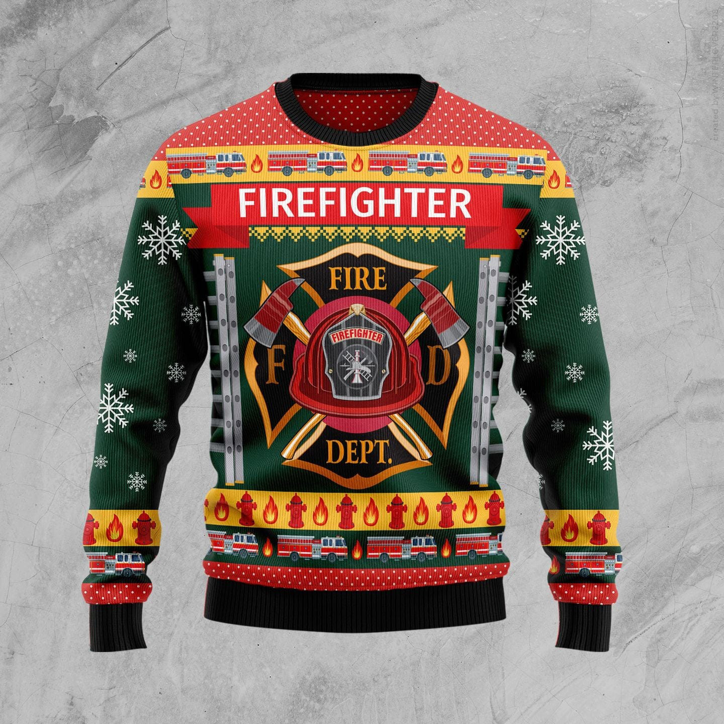 Firefighter Xmas Ugly Christmas Sweater Holiday Clothing Unique Christmas Gifts