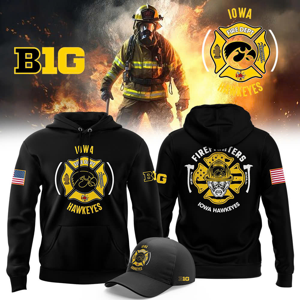 Firefighters Fire Dept Iowa Hawkeye Football Hoodie Football Fan Gift Ideas