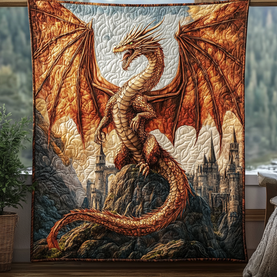Firekeeper Beast Quilted Blanket Xmas Holiday Dragon Gift Ideas