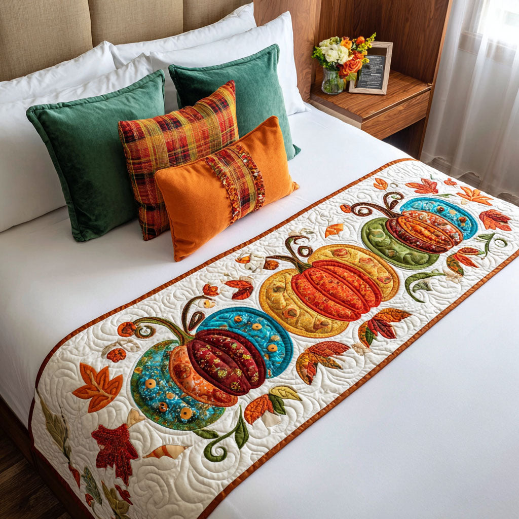 Fireside Frolic Quilted Bed Runner Fall Bedroom Decor Ideas Great Family Gifts