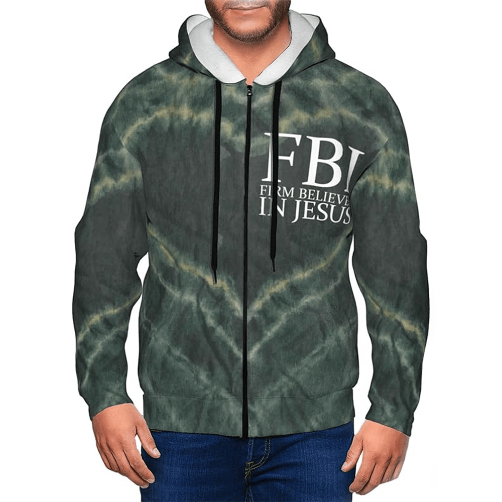 Firm Believer In Jesus Zip Hoodie FBI Firm Believer In Jesus Merch Gifts For Father's Day Ideas