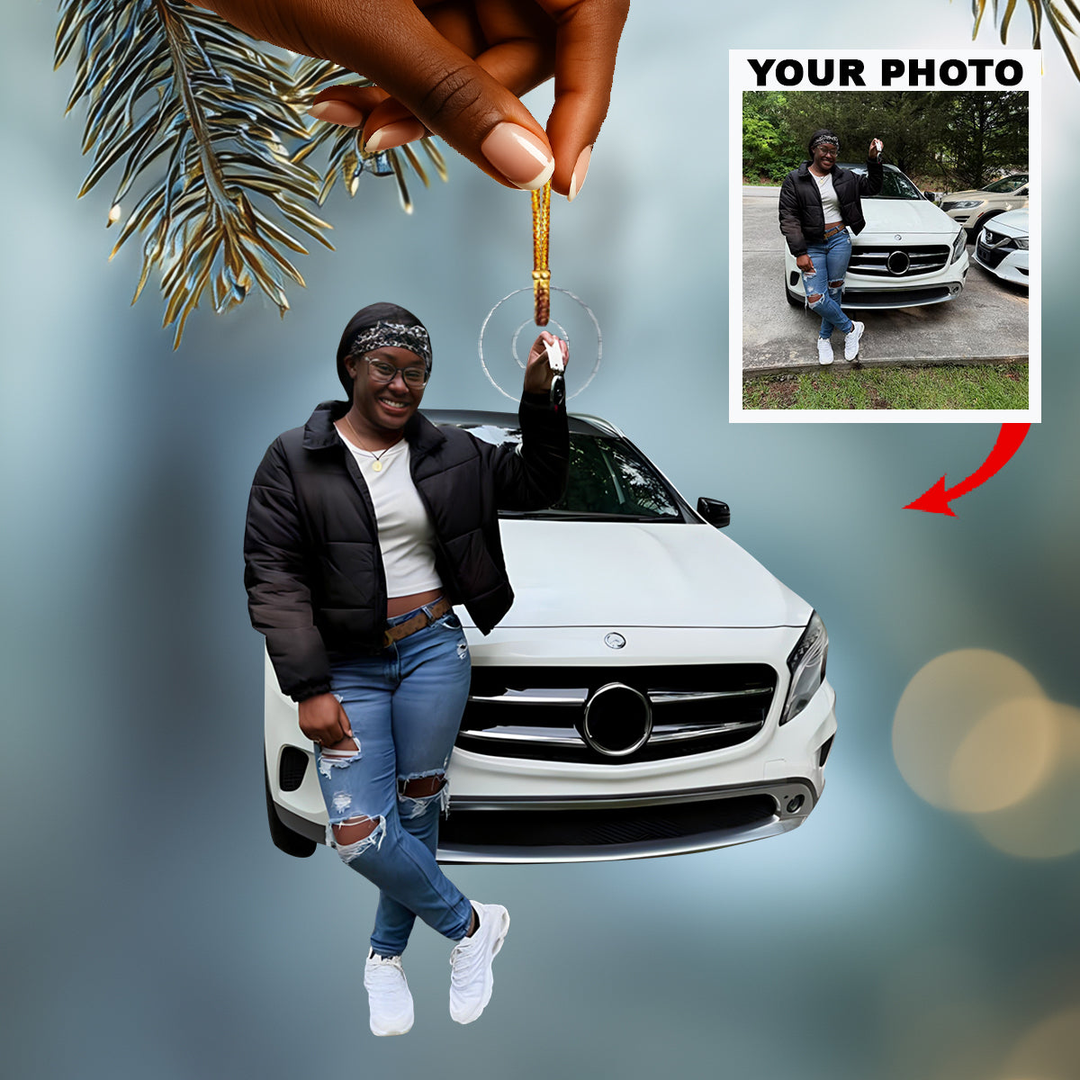 First Ride Pride Personalized Photo Mica Ornament Christmas Gift For The First Drive