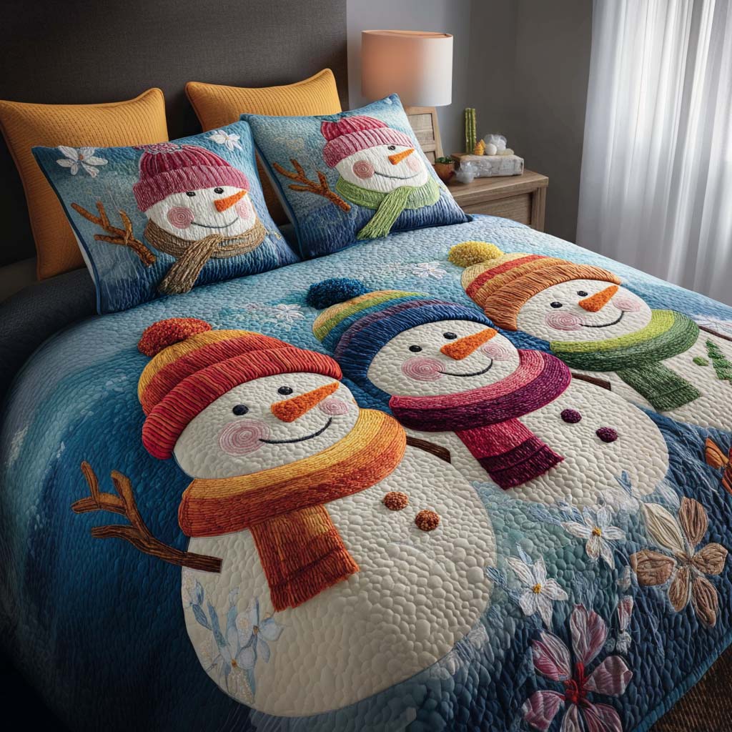 First Snow Quilted Bedding Set Christmas Bedding Duvet Cover Family Xmas Gift Ideas