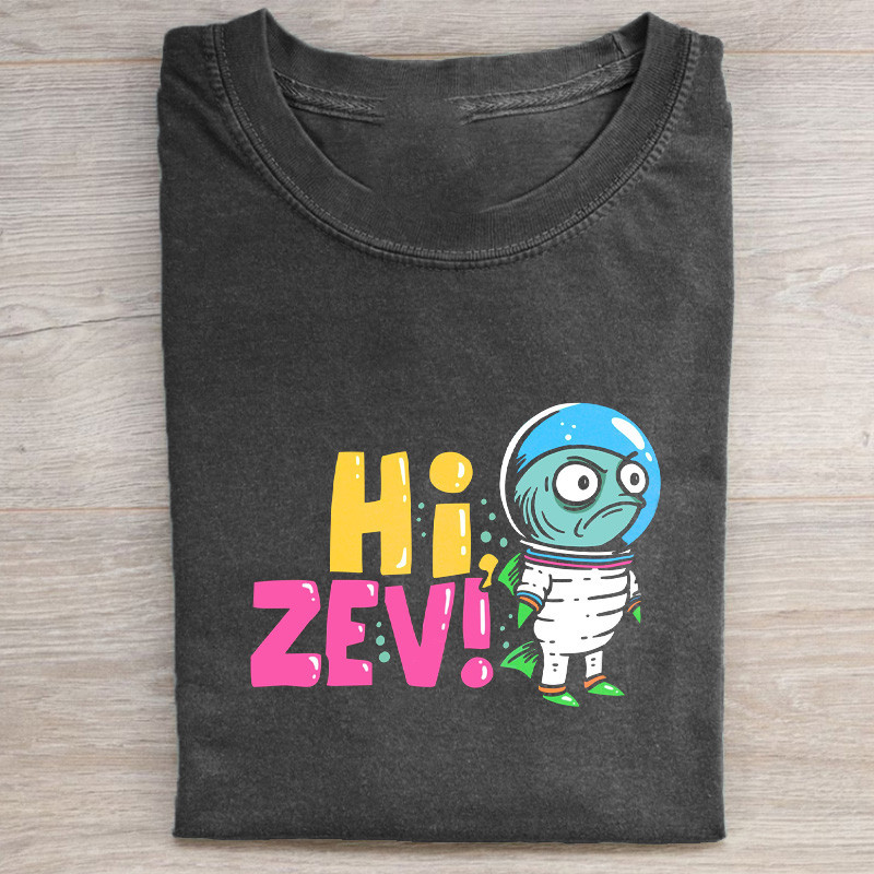 Fish Astronaut Hi Zev T-Shirt Astronaut Fish Cartoon Clothing Gifts For Men