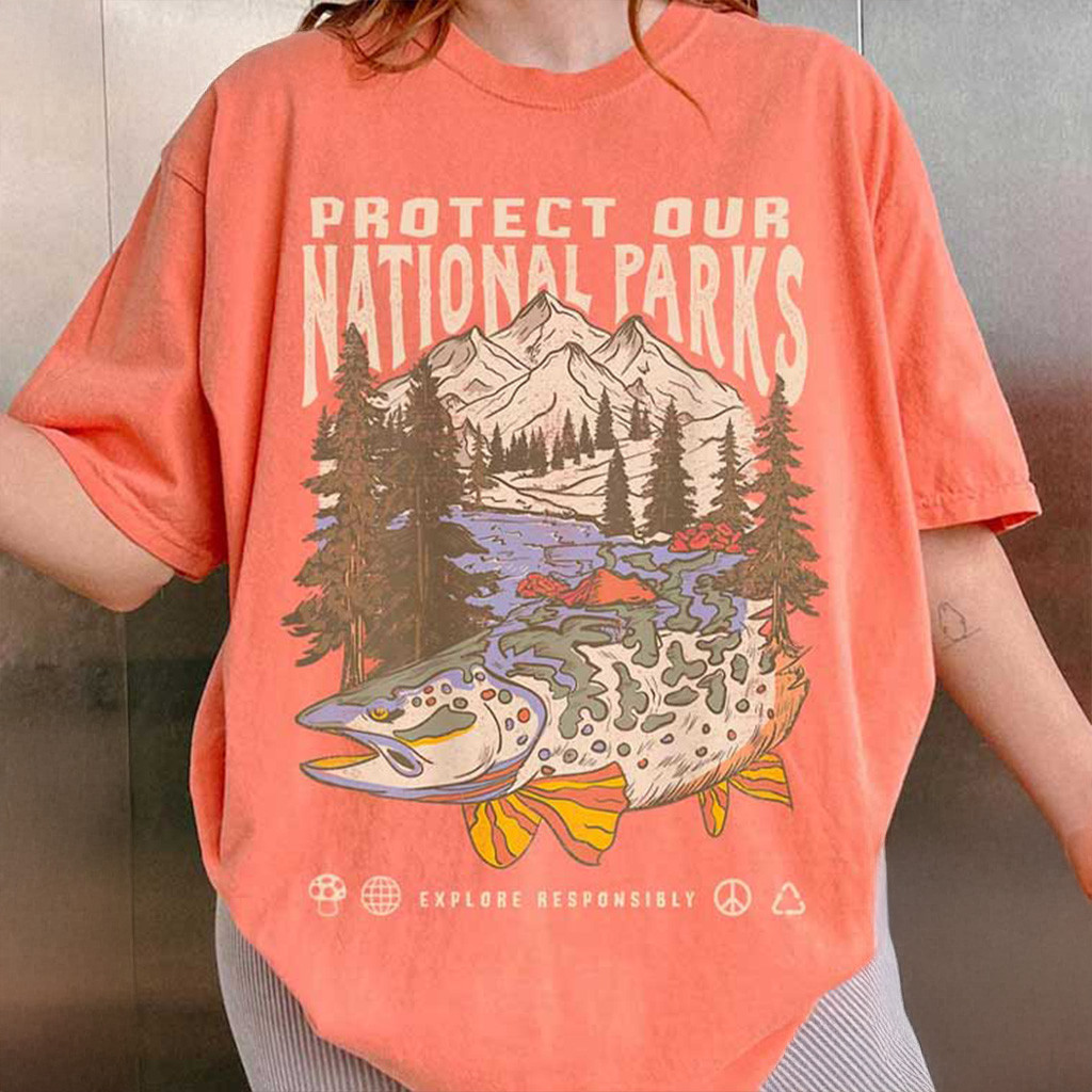 Fish National Parks Respect The Local Wildlife T-Shirt Gifts For Fish Lovers