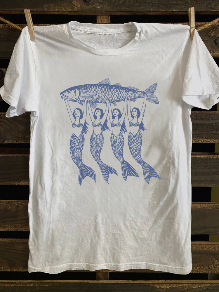 Fish Sardine Graphic T-Shirt Novelty Graphic Design Funny Apparel Cool Gifts For Fish Lovers