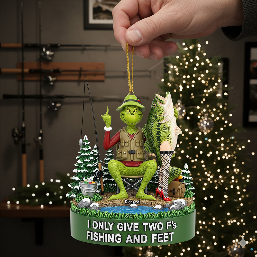 Fishing & Feet Christmas Ornament, Personalized Gifts For Fishing Lover - Family Christmas Ornament Gift Fishing & Feet Christmas Ornament, Personalized Gifts For Fishing Lover - Family Christmas Ornament Gift