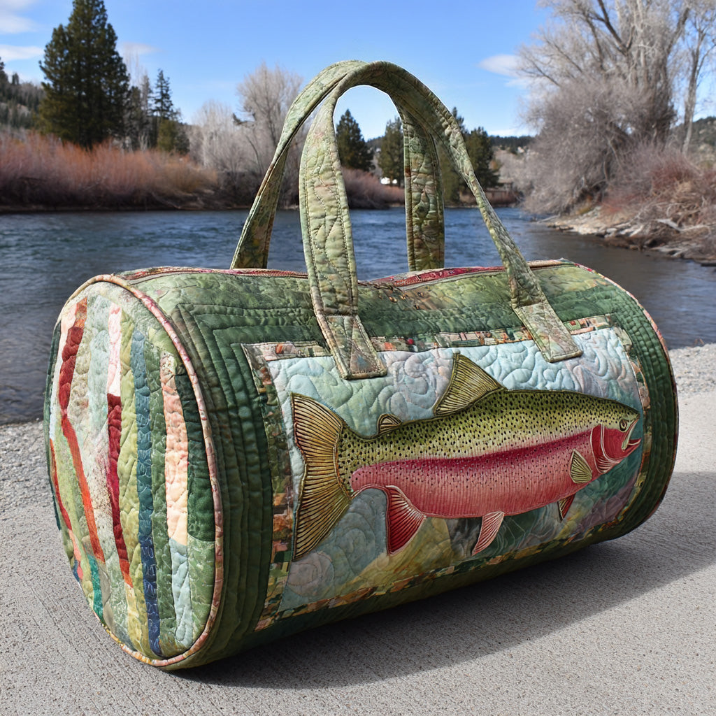 Fishing Bass Quilted Duffle Bag Angler Travel Gear Best Gift For Fishermen Outdoor