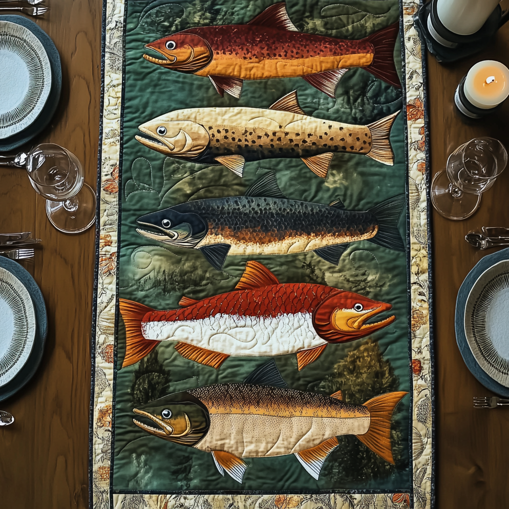 Fishing Collection Quilted Table Runner Dining Table Ideas Fishing Presents For Him