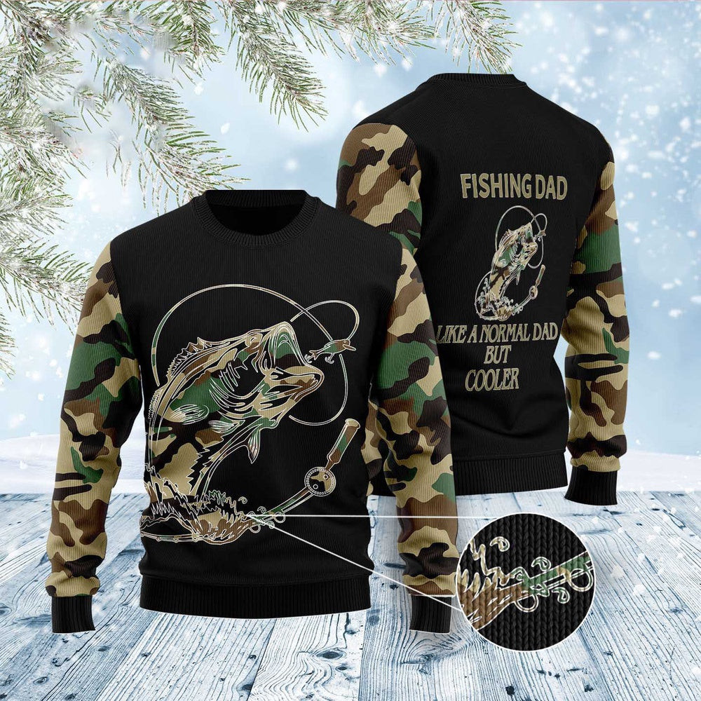 Fishing Dad Ugly Christmas Sweater Funny Ugly Christmas Sweater Xmas Gifts