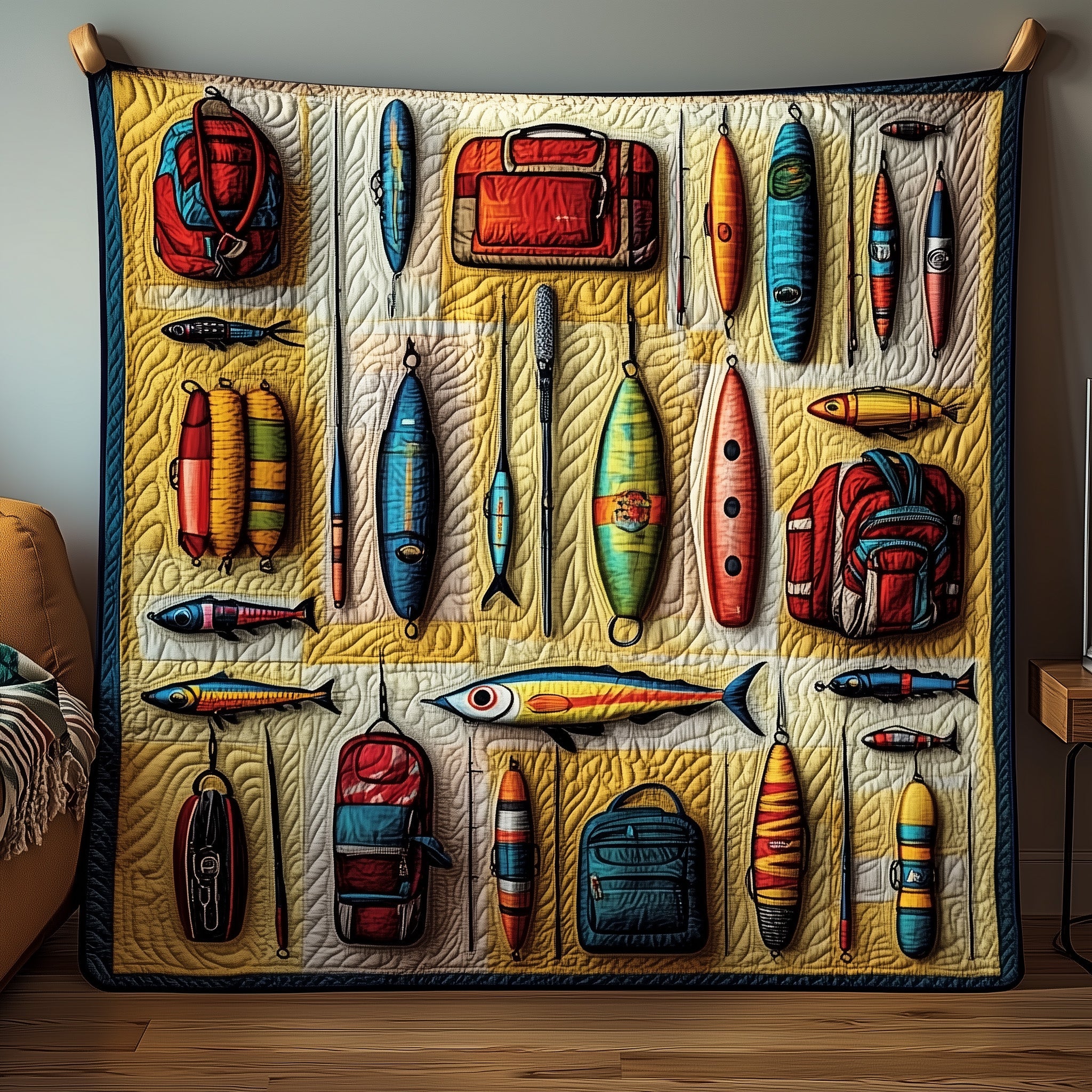 Fishing Delights Quilted Blanket Best Couch Throw BlanketFishing Valentines Gifts
