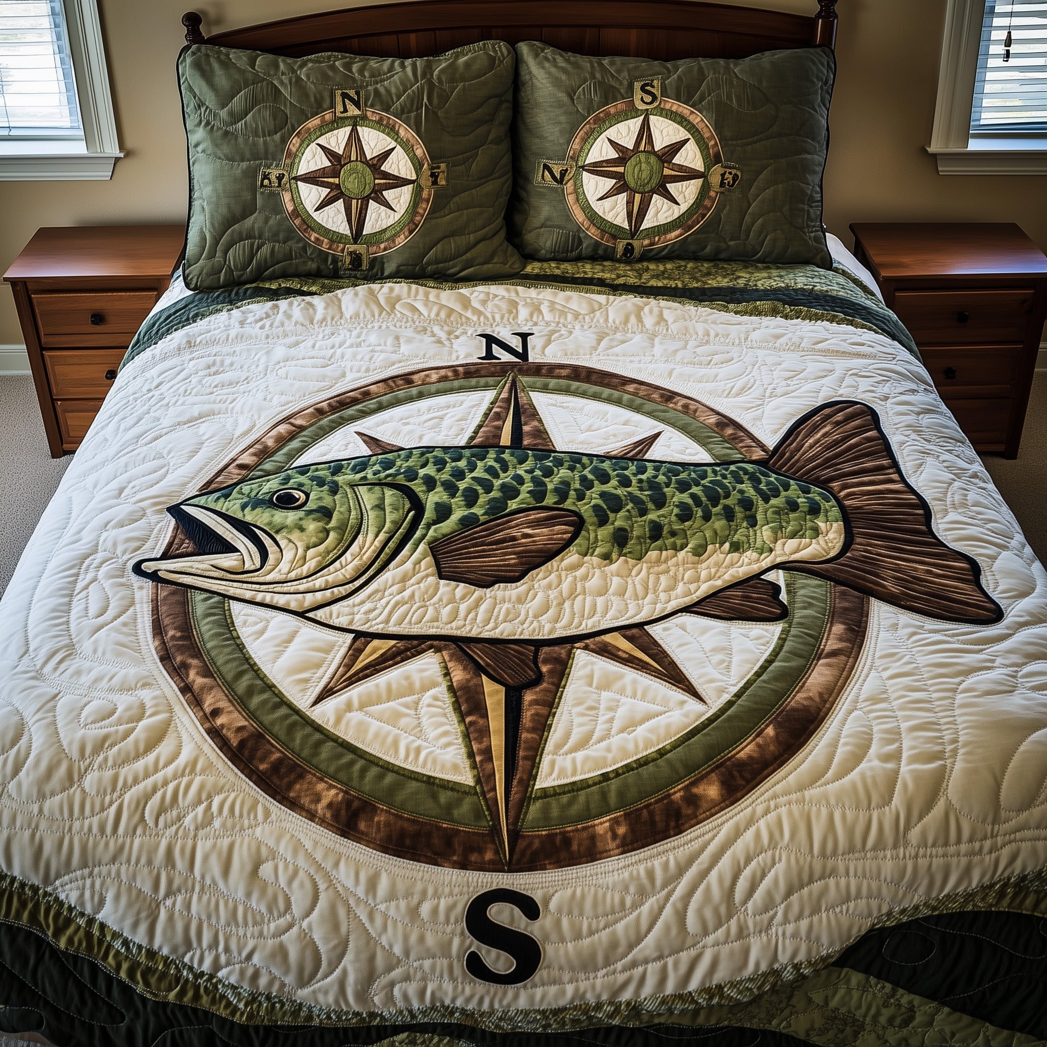 Fishing Dream Quilted Bedding Set Duvet Cover Bed Sheet BestFishing Gifts For Christmas 2025