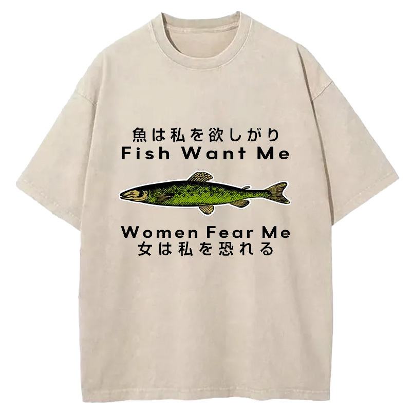 Fishing Essential Washed T-Shirt Soft Comfortable Daily T Shirt Gifts For Sister