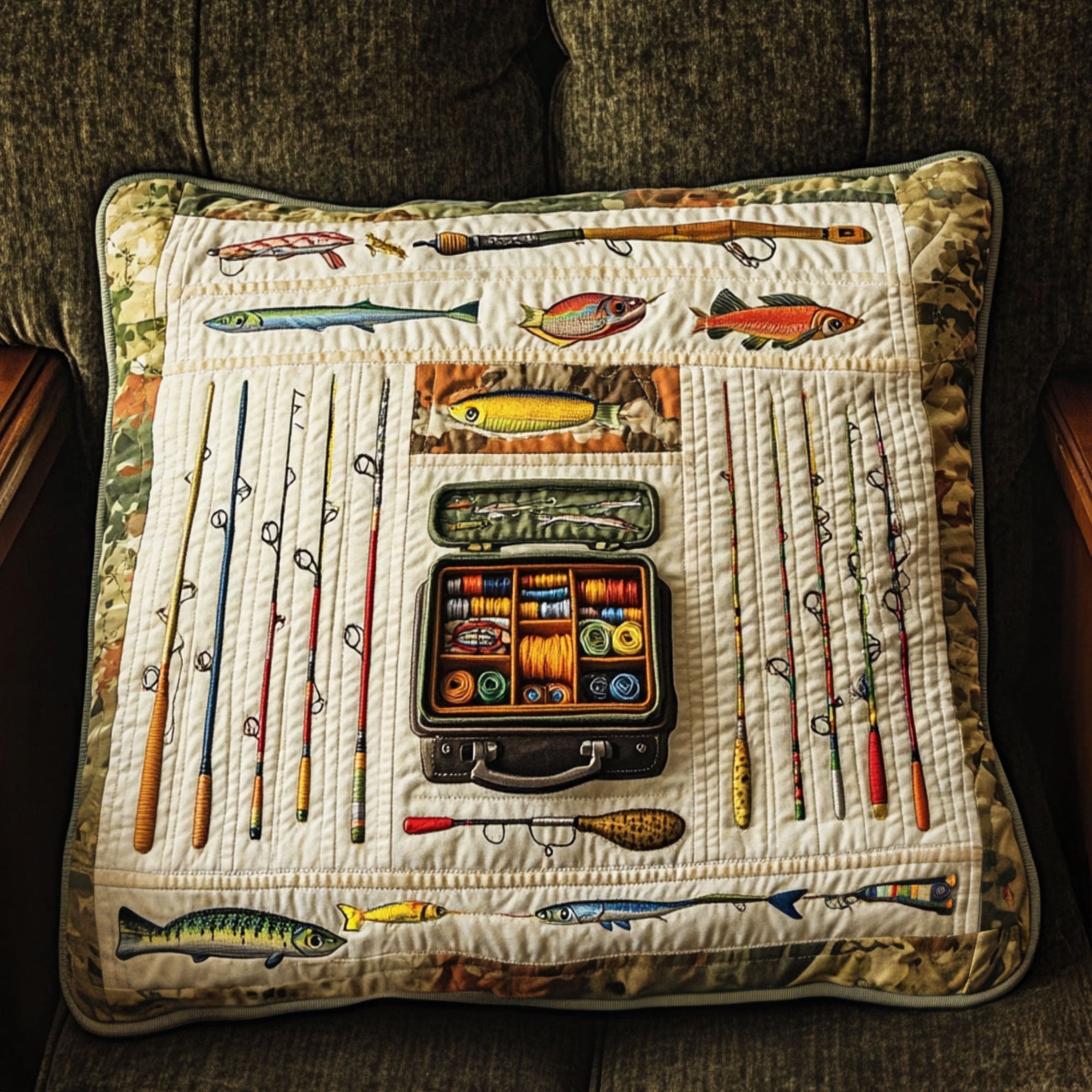 Fishing Expedition Quilted Pillow Case Nice Pillow Covers Best Gifts For Fisherman 2025