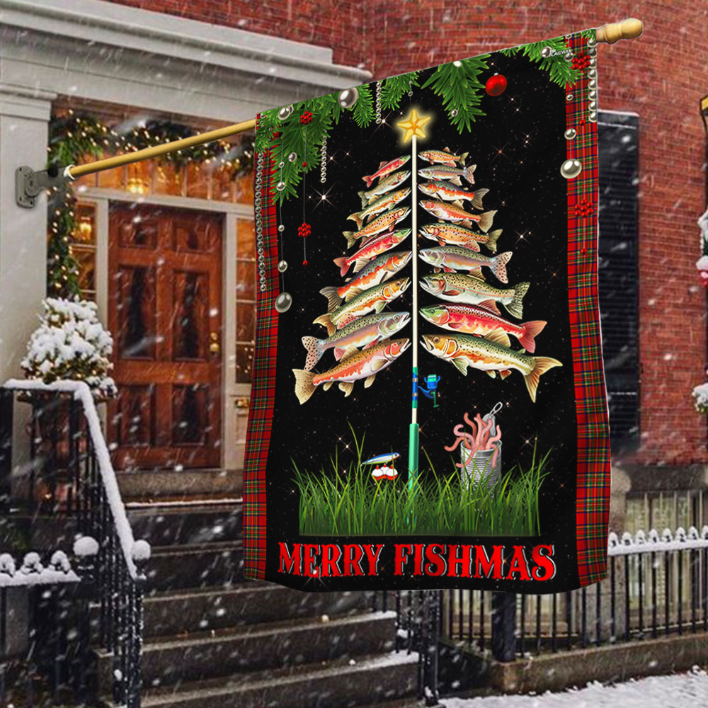 Fishing Flag Merry Fishmas Christmas Flag