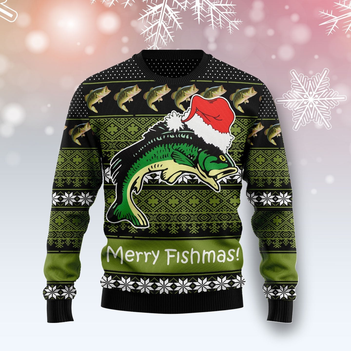 Fishing Merry Fishmas Ugly Christmas Sweater Fishing Clothing Best Xmas Gifts For Dad